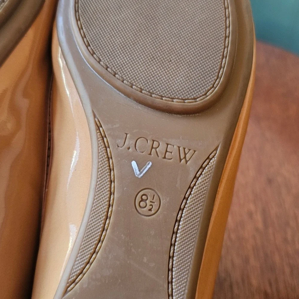 J.Crew Womens Patent Leather Penny Loafers Tan Nude Size 8.5 84832